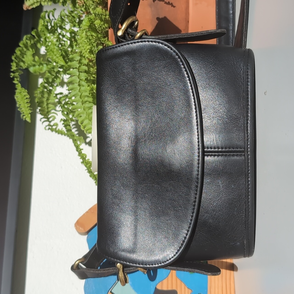 Vintage Coach Equestrian Small Leather Bag, #9801, Black